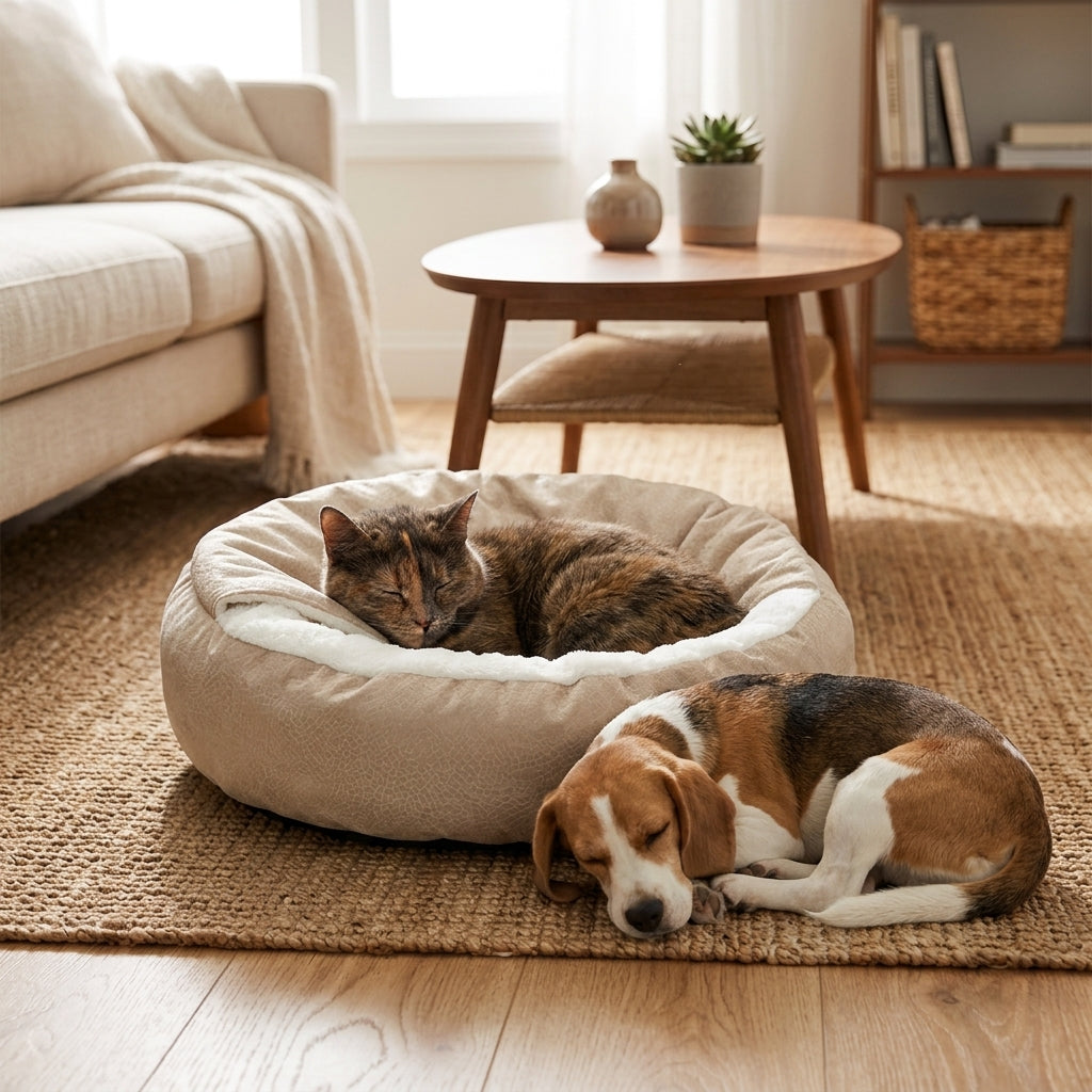 Orthopedic Dog Bed With Hooded Blanket Machine Washable
