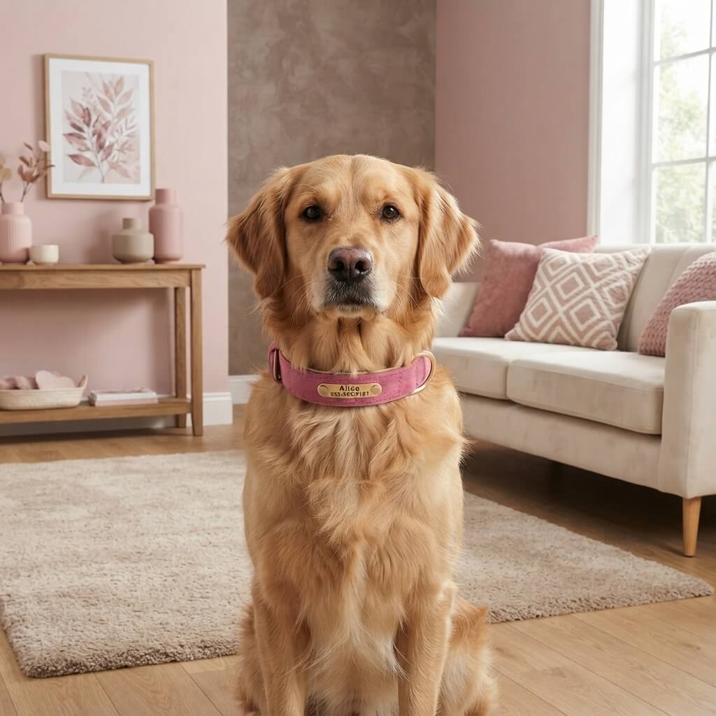 Personalized dog collar, individually engraved PU leather dog collars, free engraving