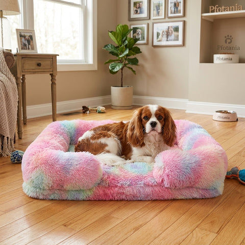 Removable Pad & Washable Dog Plush Sleeping Bed Sofa