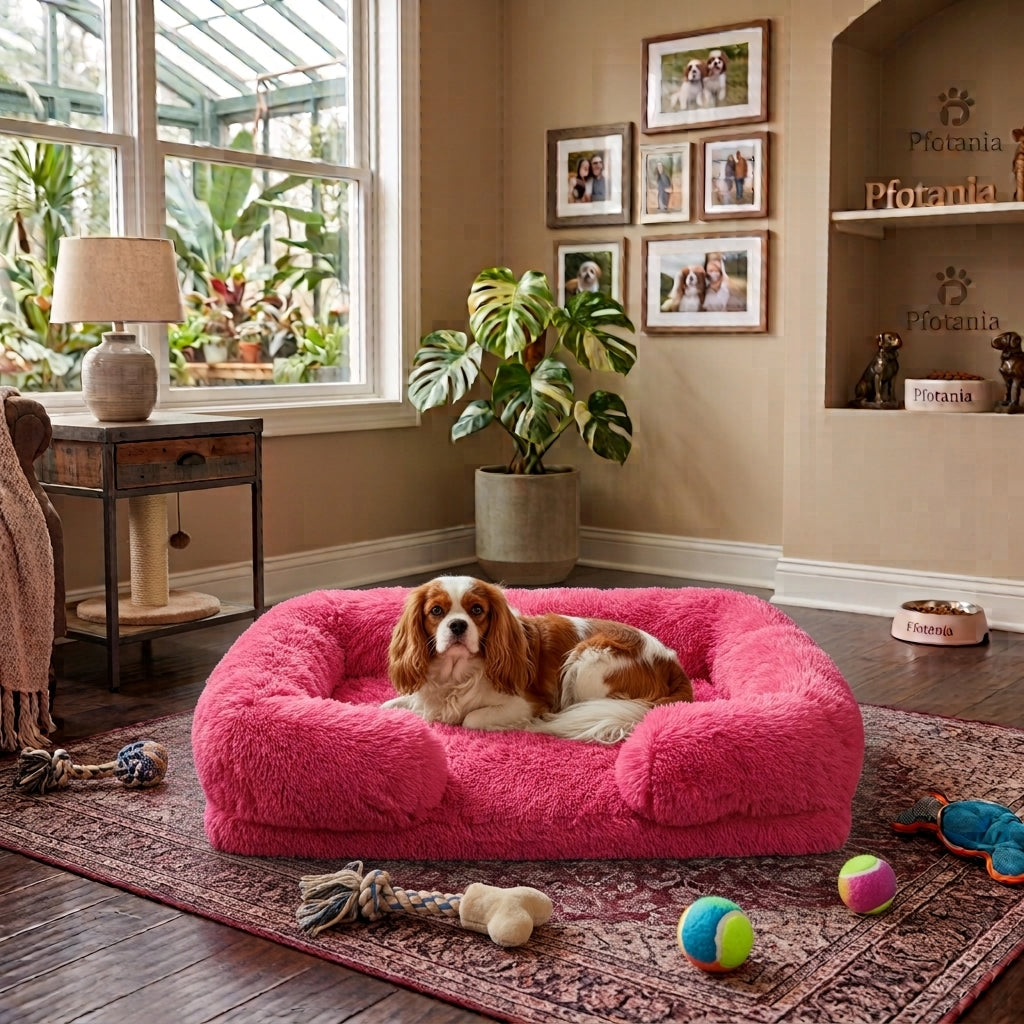 Removable Pad & Washable Dog Plush Sleeping Bed Sofa