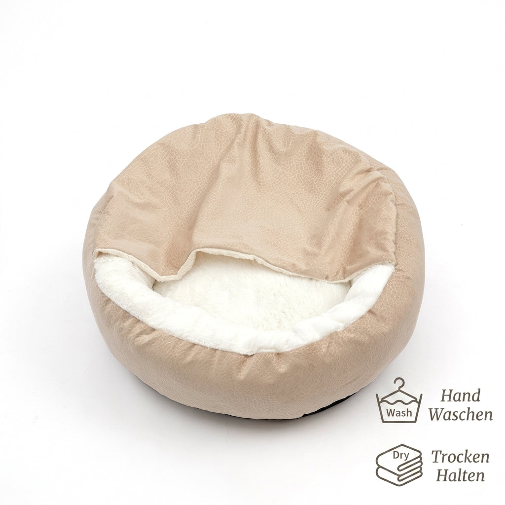 Orthopedic Dog Bed With Hooded Blanket Machine Washable