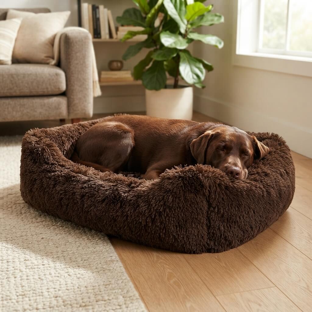 Luxury square dog plush beds