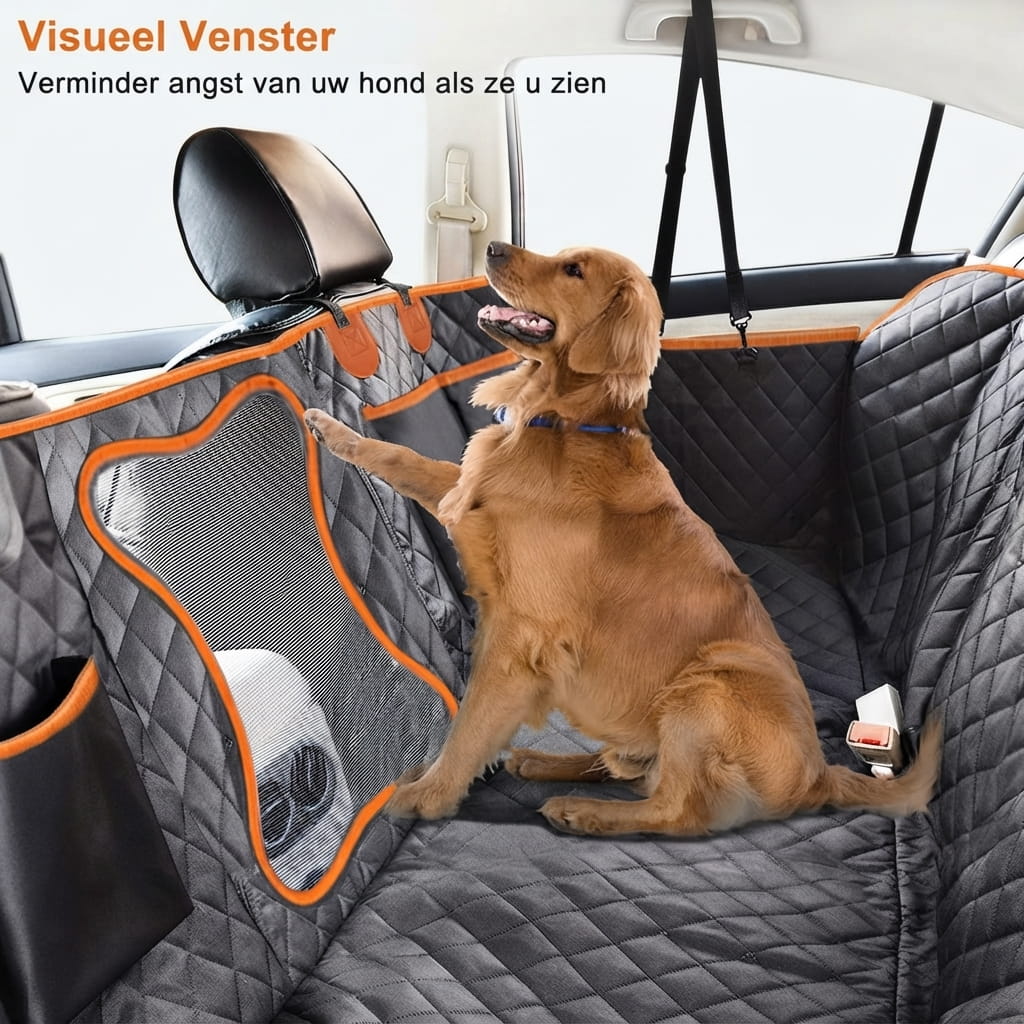 Universeller, wasserdichter Hunde-Autositz mit Netzfenster und doppellagiger Polsterung