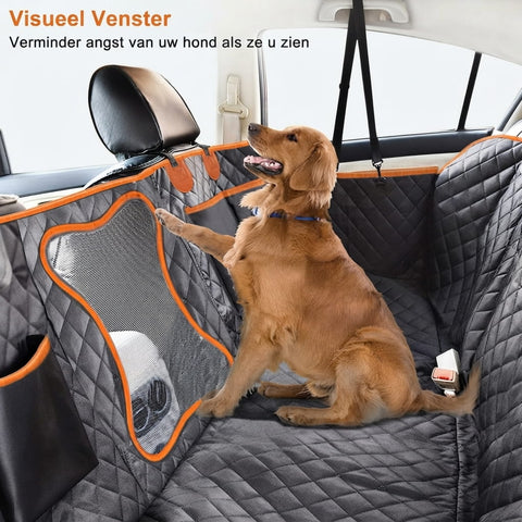 Universeller, wasserdichter Hunde-Autositz mit Netzfenster und doppellagiger Polsterung
