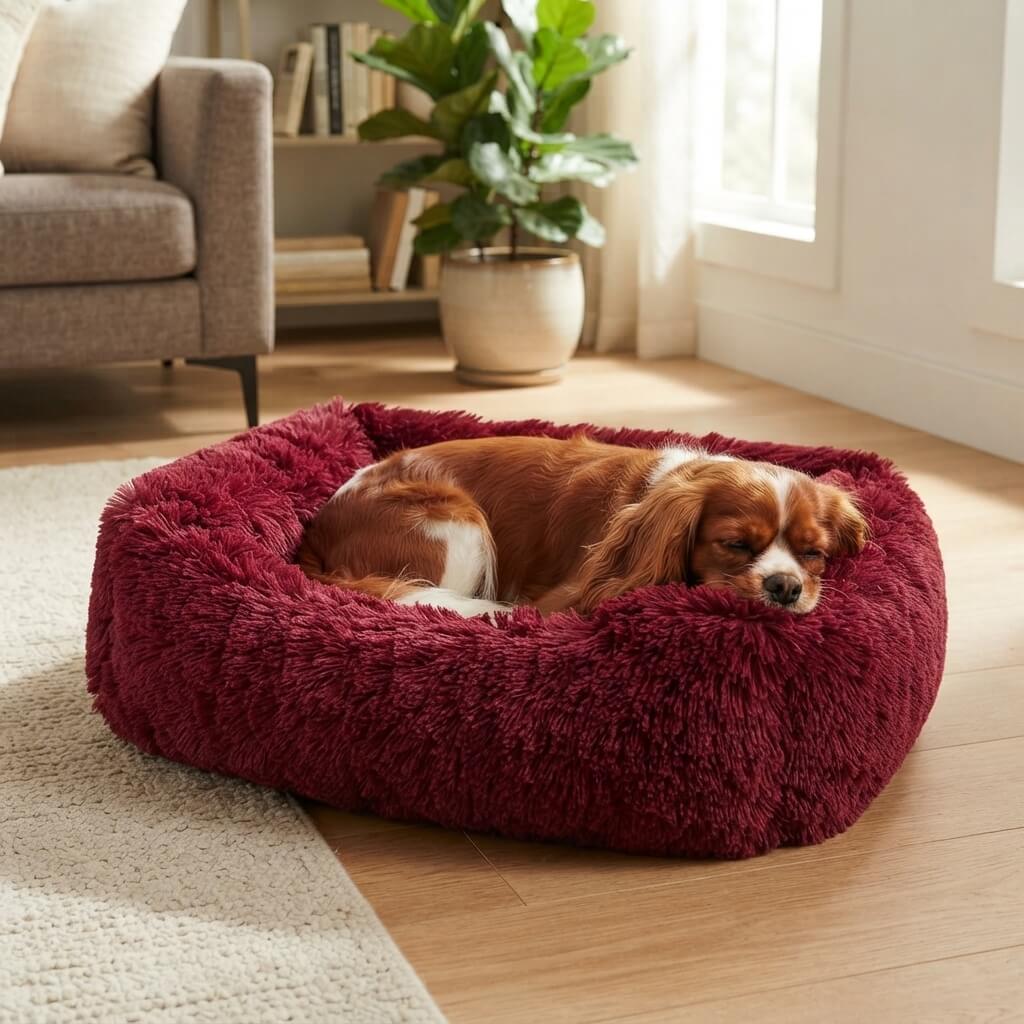 Luxury square dog plush beds