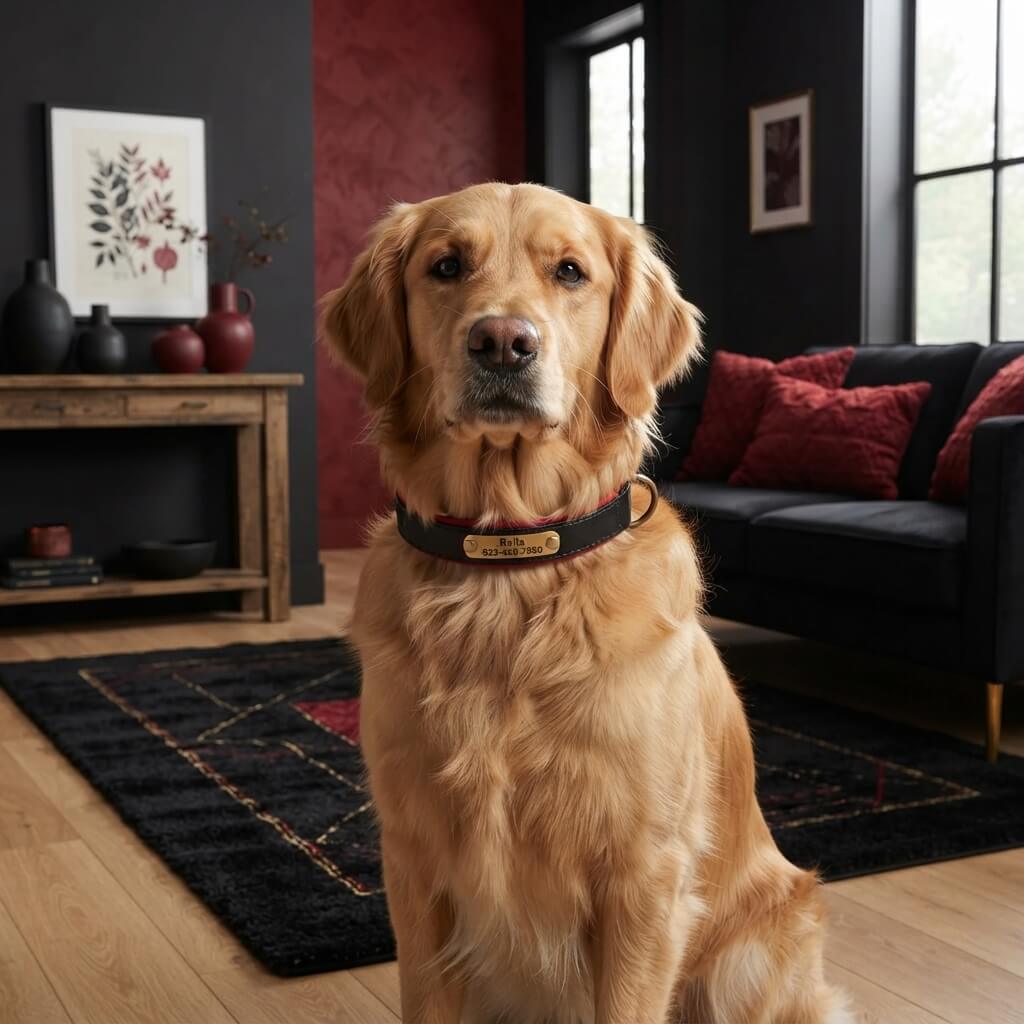 Personalized dog collar, individually engraved PU leather dog collars, free engraving