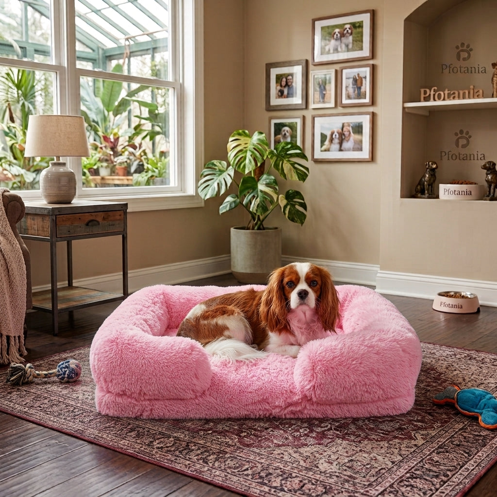 Removable Pad & Washable Dog Plush Sleeping Bed Sofa