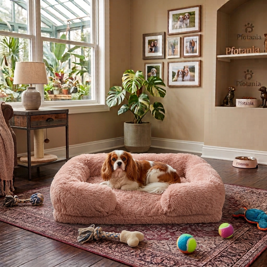 Removable Pad & Washable Dog Plush Sleeping Bed Sofa