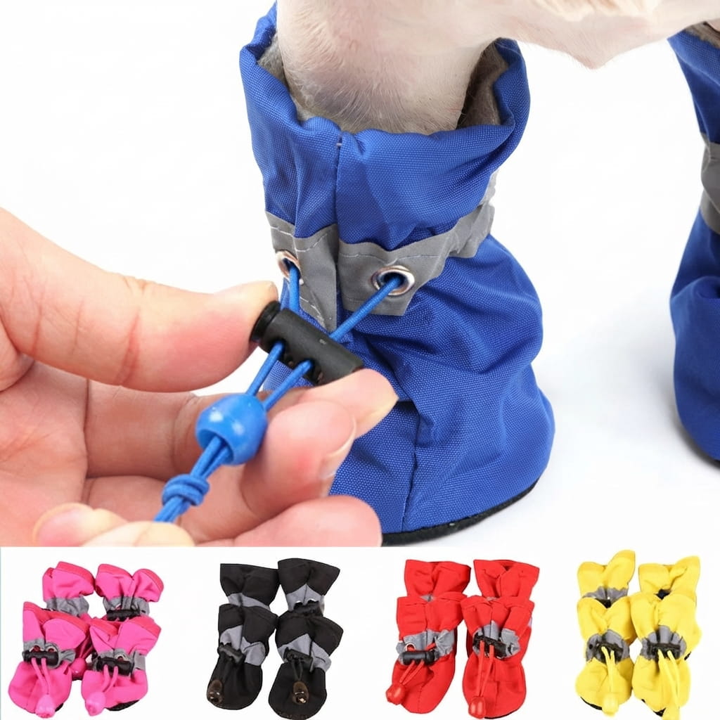 4-Piece Waterproof Non-Slip Dog Shoes