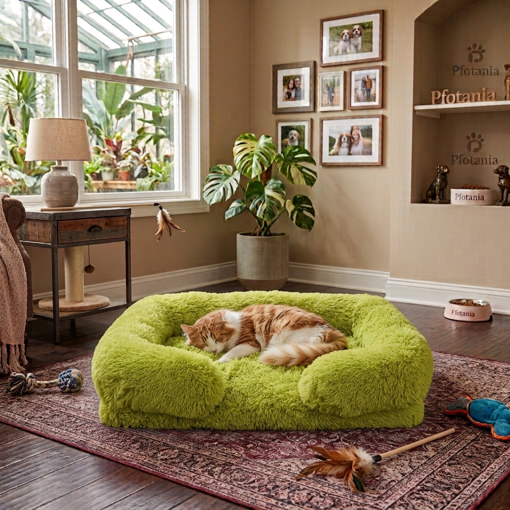 Removable Pad & Washable Dog Plush Sleeping Bed Sofa
