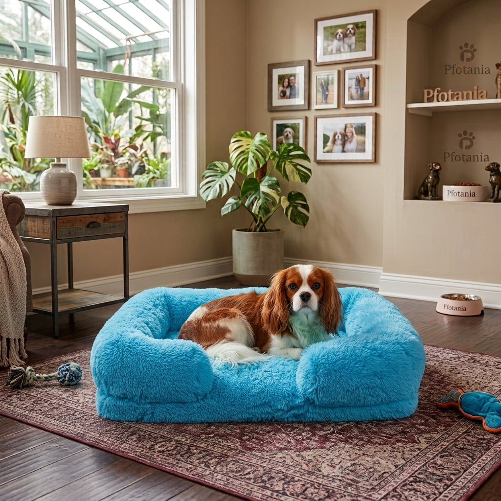 Removable Pad & Washable Dog Plush Sleeping Bed Sofa