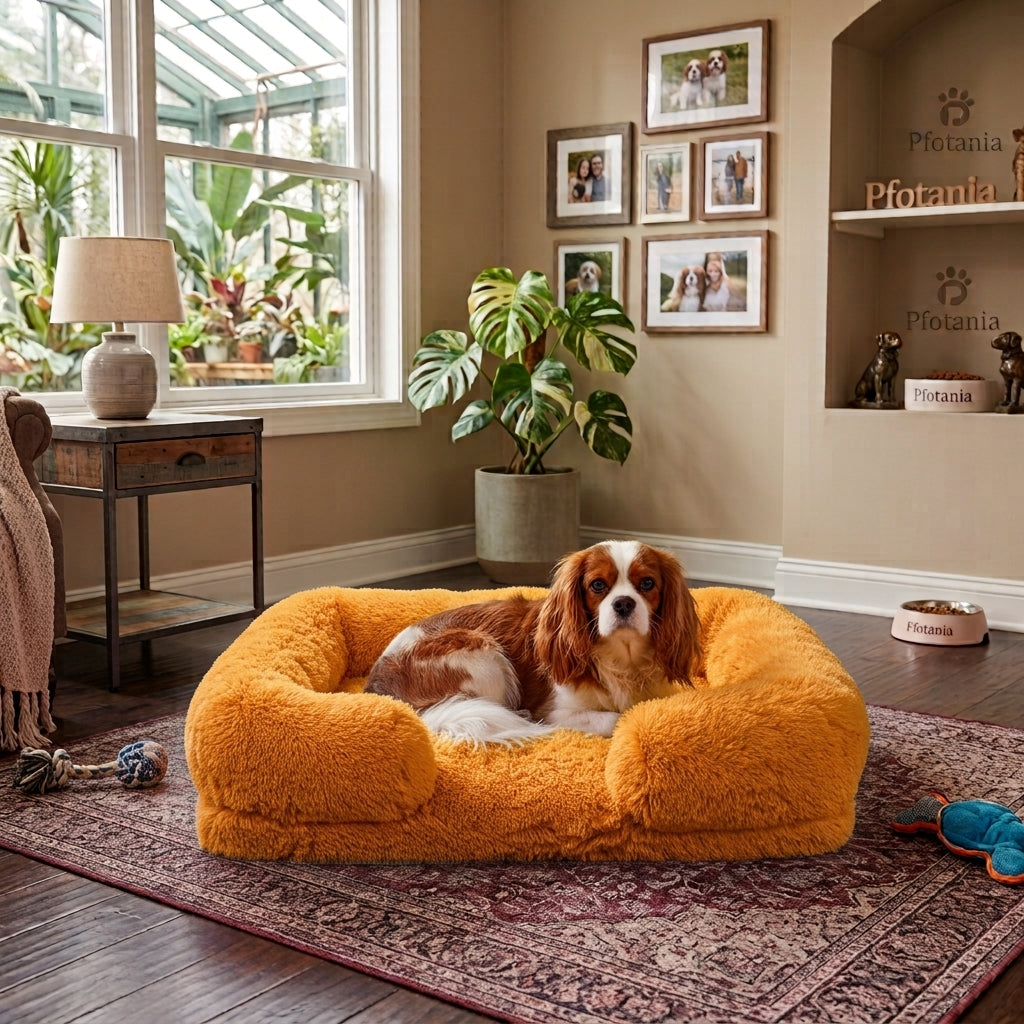 Removable Pad & Washable Dog Plush Sleeping Bed Sofa