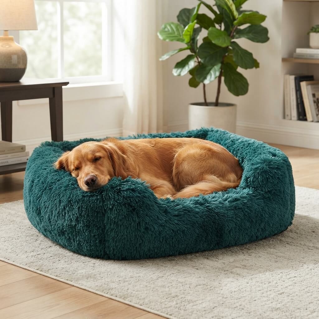 Luxury square dog plush beds