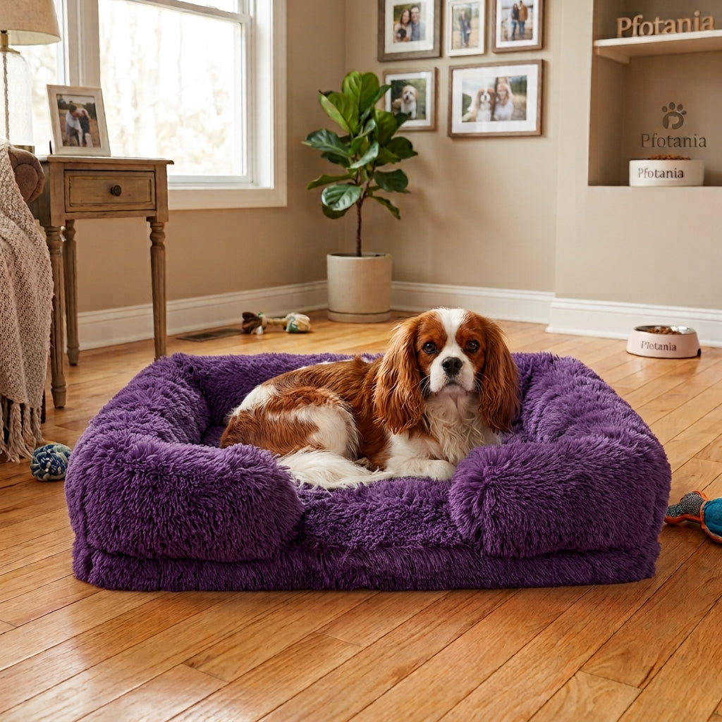 Removable Pad & Washable Dog Plush Sleeping Bed Sofa