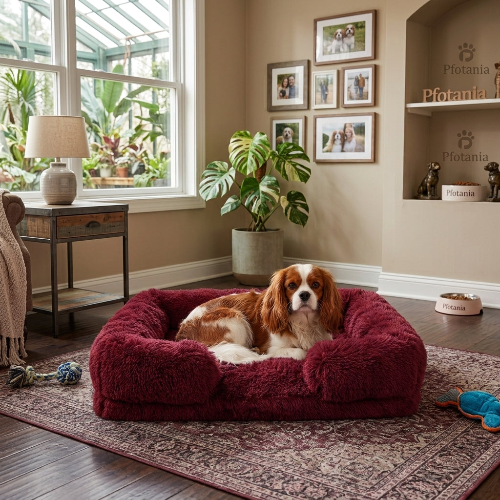 Removable Pad & Washable Dog Plush Sleeping Bed Sofa