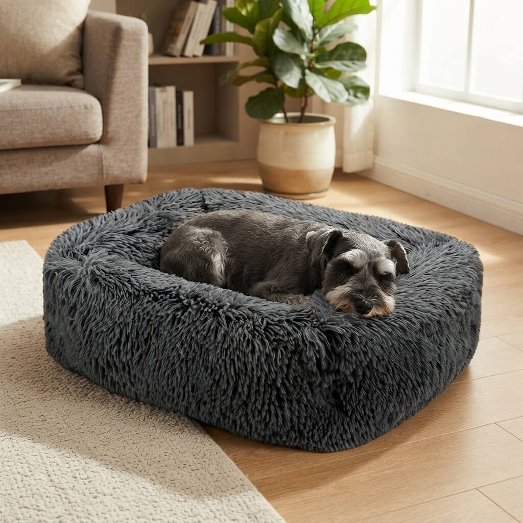 Luxury square dog plush beds